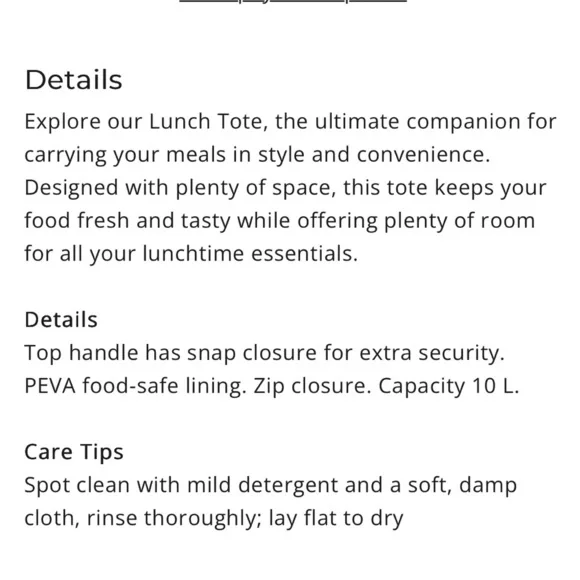 NWT: Vera Bradley: Nylon Navy Lunch insulated Tote Bag - Peacoat - Picture 7 of 11